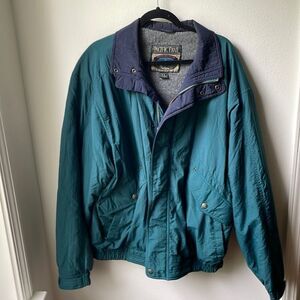 Vintage Windbreaker Pacific Trail Teal XL Full Zip Nylon 90s